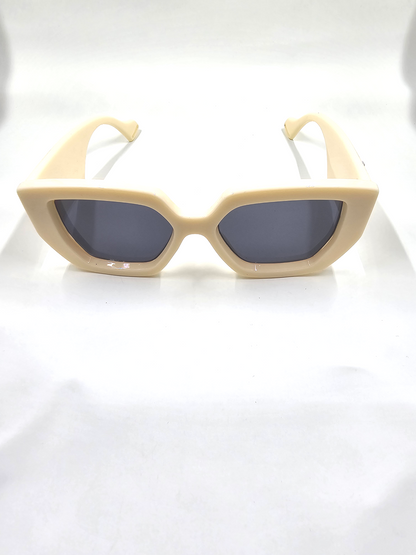 Pearl White Medal B Style Sunglasses